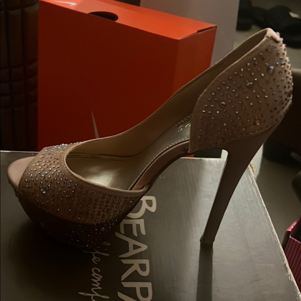 5 inch heels beautiful beige
